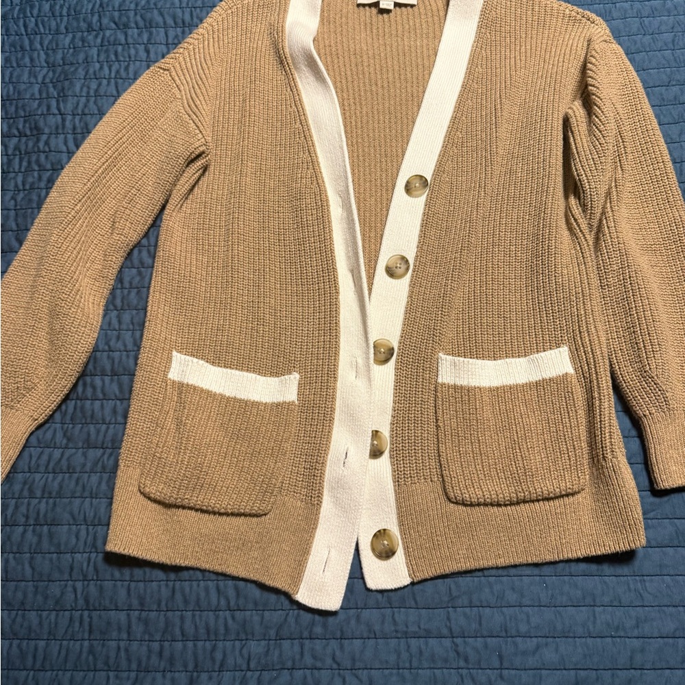 Women's Tan Cardigan Sweater